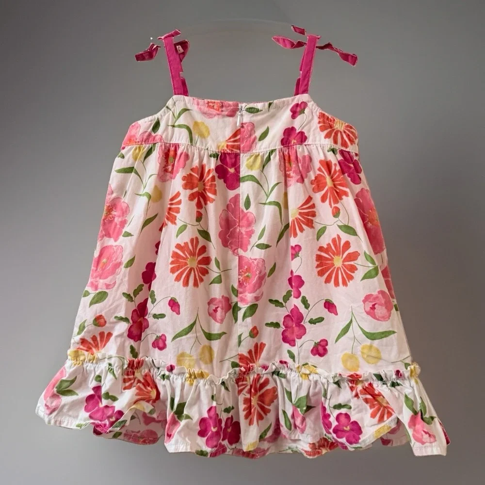VTG Gymboree Island Fun 2005 Floral Sundress Tie Strap Ruffle Hem 12-18 Months⁠